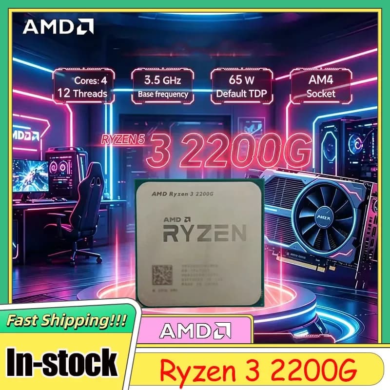 AMD Ryzen 3 2200G 3.5GHz Quad Core Quad Thread Socket AM4 CPU Processor YD2200C5M4MFB Without Cooler Integrated Graphics