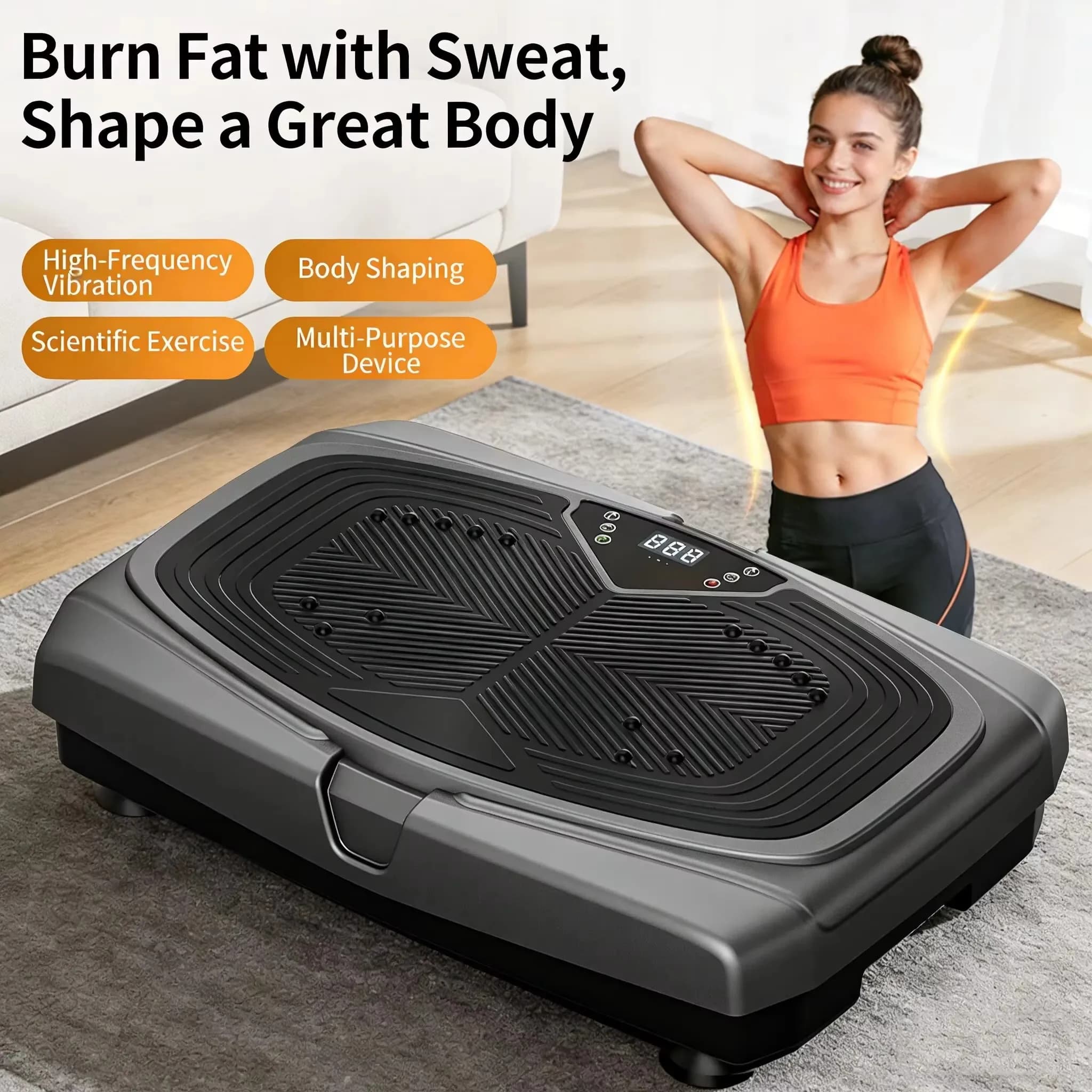 Vibration Plate Machine for Lymphatic Drainage Massage Weight Loss Home Gym Equipment