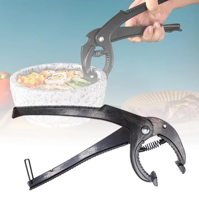 Clip per pinza per pentola in pietra Supporto per ciotola antiscottatura Pinze per piastra calda per friggitrice ad aria Griglia Casseruola Utensili da cucina Strumento