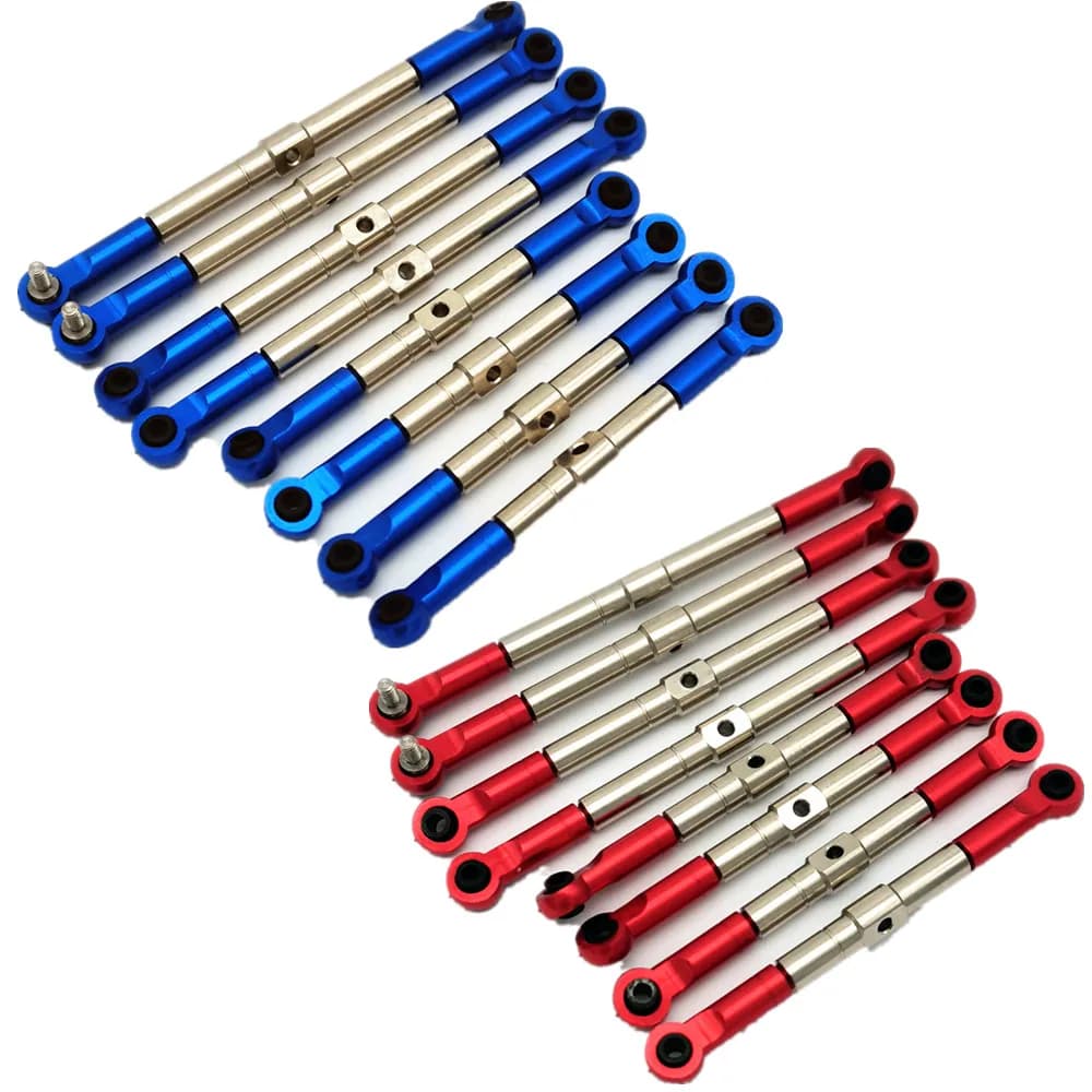 8pcs Hard Steel Adjustable Front and Rear Toe Links Push Rods for Traxxas 1/16 E-Revo Summit 7138 7118
