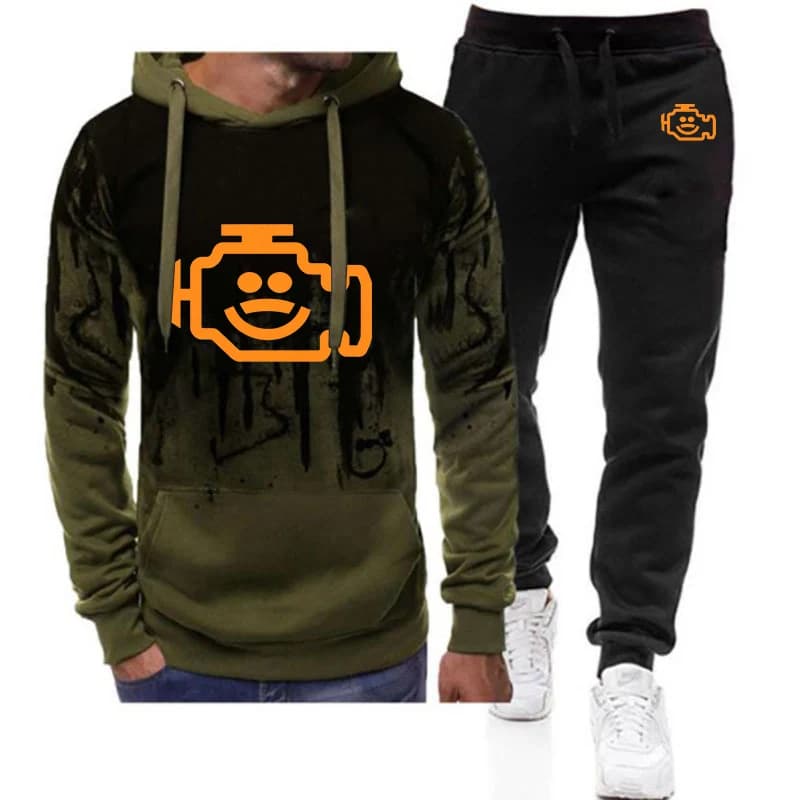 Mechanic Auto Repair Check Engine Funny The men's gradient suit is suitable for the spring and autumn sets hoodies Comfortable