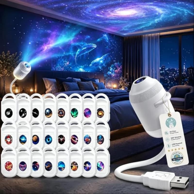 Galaxy Starry Night Light Projector 2 In 1 Portable 360 Adjustable Brightness Led Night Light Bedroom Ceiling Car Decorat Gifts