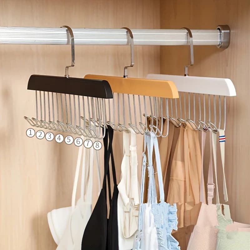 2 Pezzi/Gruccia Appendiabiti Multifunzionale in Legno Massello a Forma di Onda per Uso Domestico, Gancio Appendiabiti, Soluzione Salvaspazio