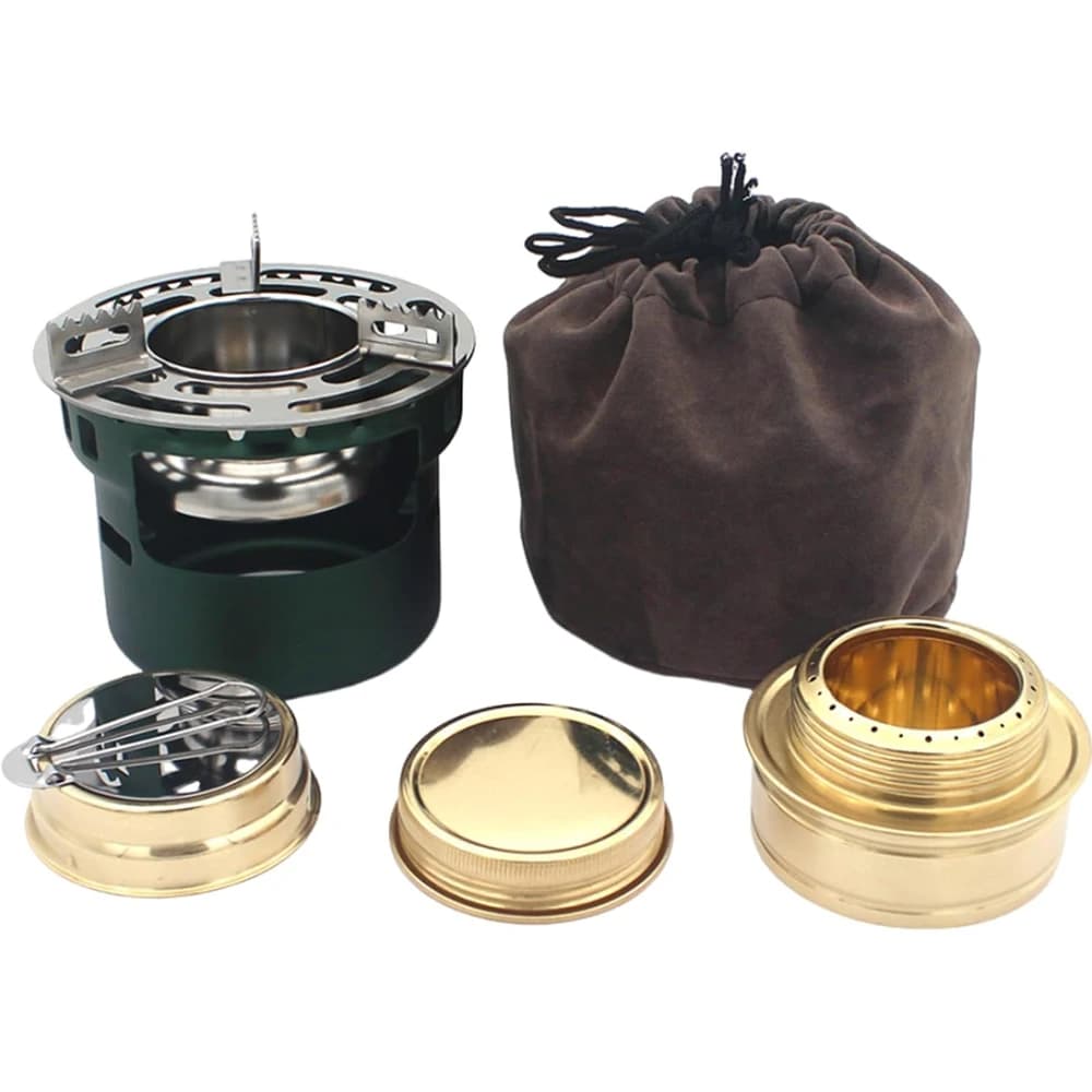 Mini Alcohol cooker Spirit burner with pot holder, portable camping stove, outdoor camping burner for barbecue, kitchen, picnic