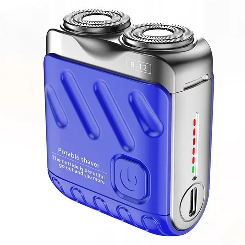 A20M Portable Shaving Razor, Double Ring Magnetic Sateen For Rechargeable Electric Shaver, Mini Travel Electric Shaver