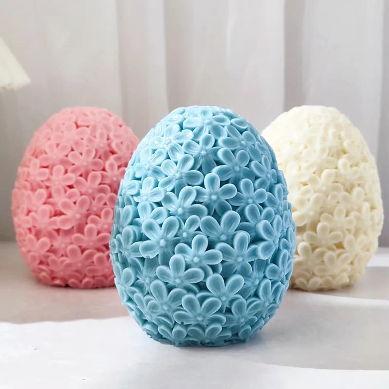 Cut flower egg candle mold in Silicone Easter gift DIY Catharanthus ball soap resin chalk mold chocolate cake Set to make ice