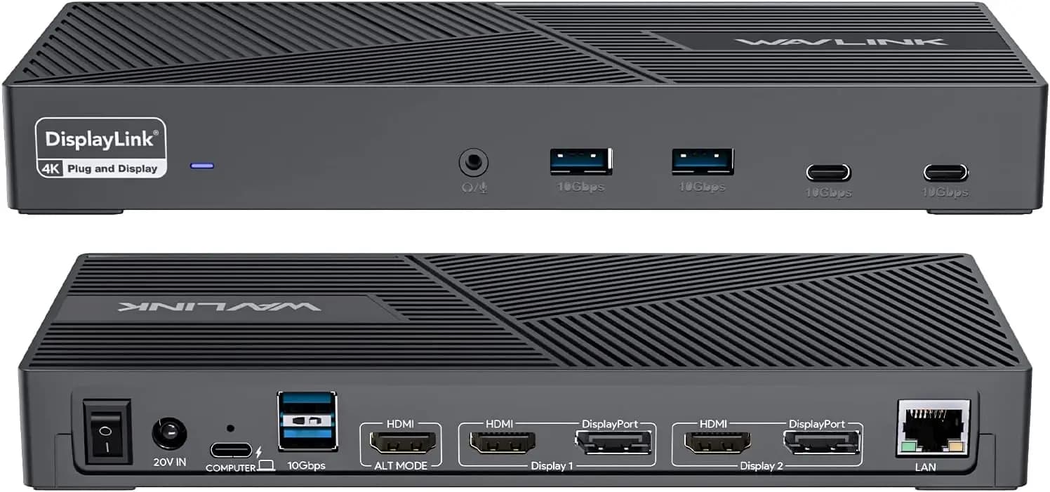 Docking station per monitor triplo con ricarica 4K a 60 Hz, 100 W per laptop USB-C/Thunderbolt - Porte HDMI, DP, USB