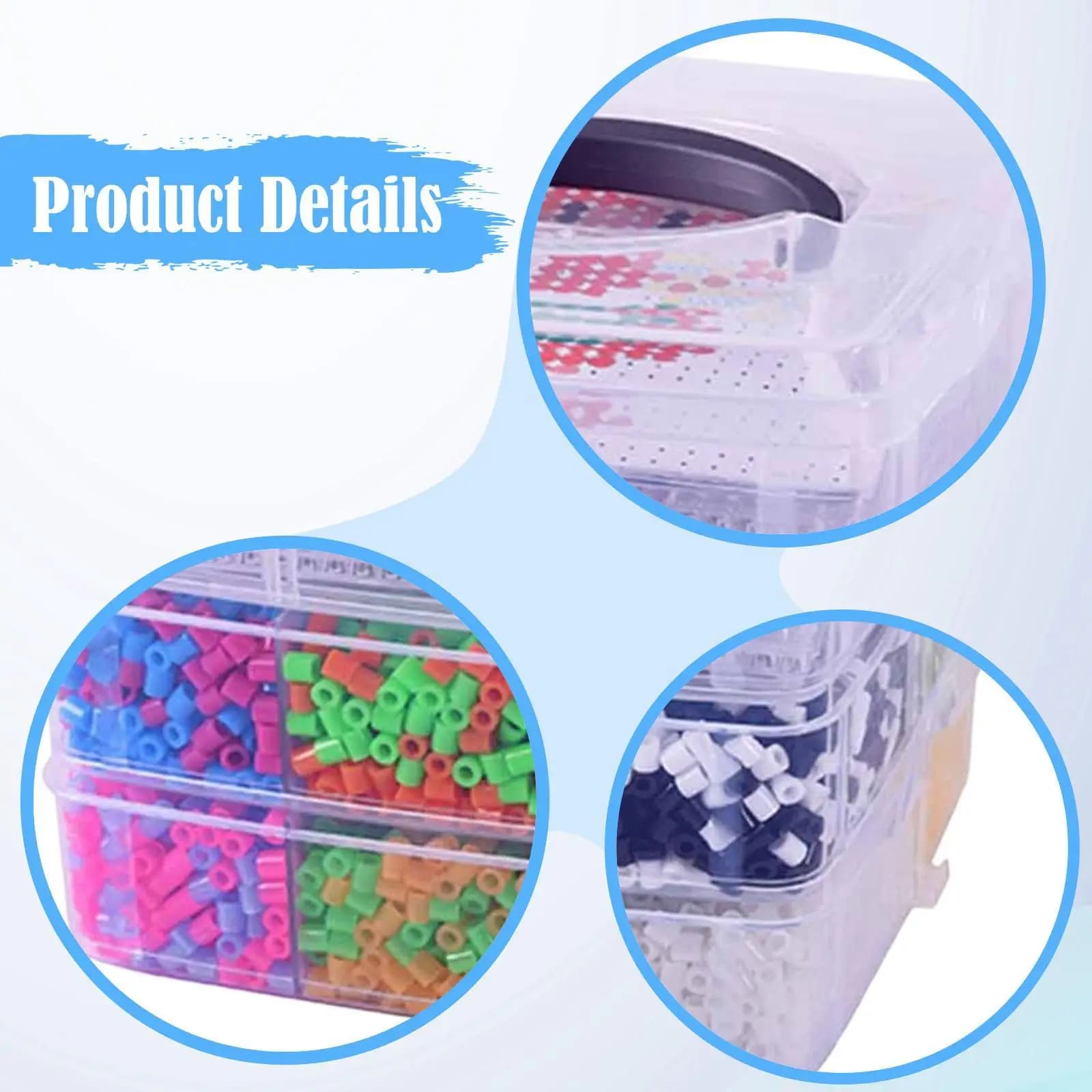 Beads Kit Iron Bead Toy Gift Pegboards 5mm Melty Beads Set with Case for Birthday Girls Boys Arts Crafts Supplies School
