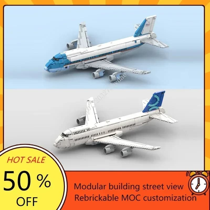 MOC Military Militarys Boeing 747 Air Force One Helicopter Model Custom Puzzles Technology Education Assembly Toy Christmas Gift