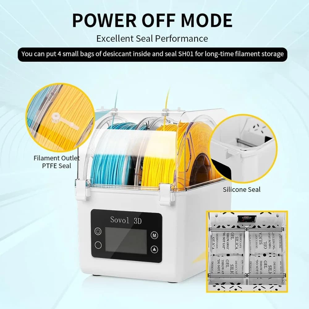 US Local Stock Best Choice Filament Dryer Dehydrator Box with Upgraded Fan for 3D Printer Spool Holder Keeps PLA PETG TPU ABS
