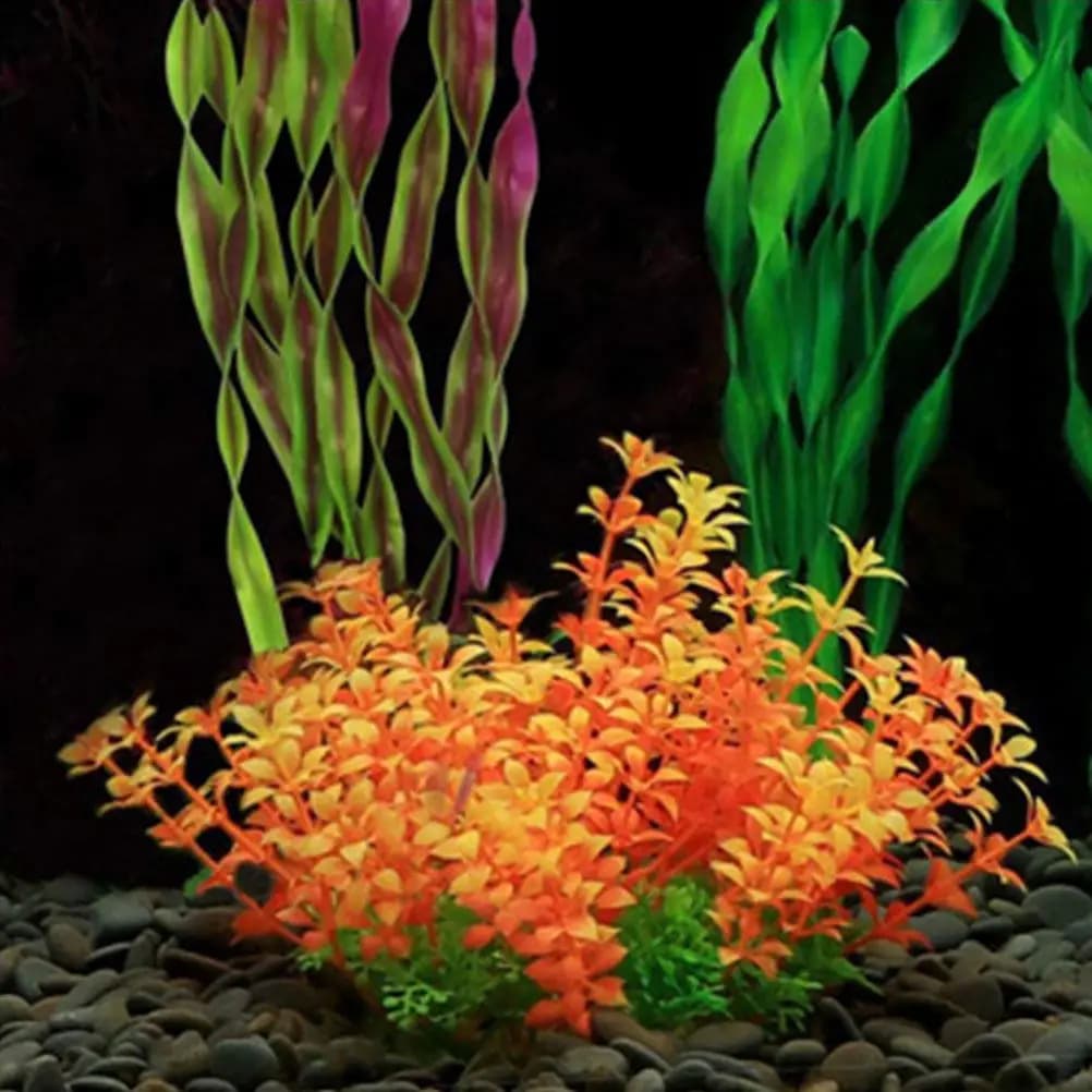 Set of 7 Artificial Plants Realistic for Aquarium, Aquatic Grass for Fish Bath Decoration, Natural Hide and Water Vivace