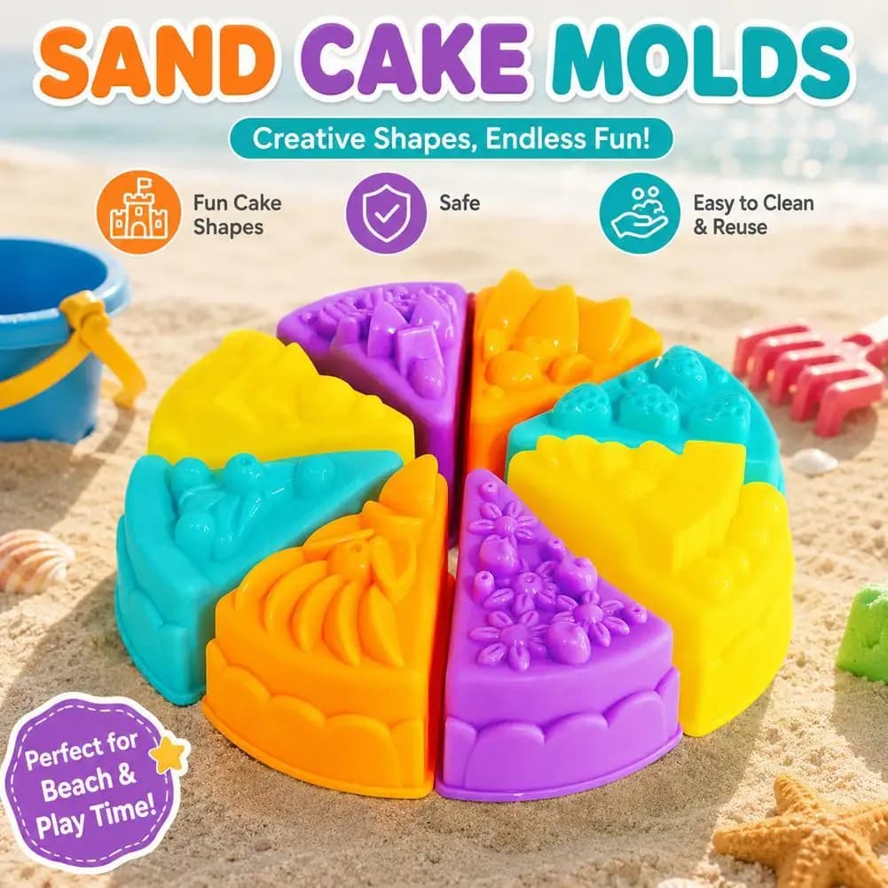 Cake‑Shape Sand‑Mold‑Set Portable Kids Beach‑Sandbox Kinetic‑Sand Dough‑Mould Easy‑Rinse Sensory‑Play Toy For Preschool