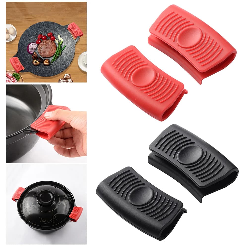 2/4pcs Silicone Anti-Scald Pot Handle Grip Cover Soft Pot Holder Sleeve Glove Pan Handle Cover for Frying Cast Iron Skillet Pan