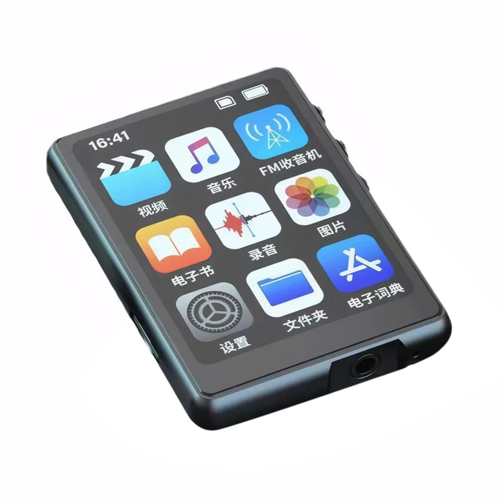 Lettore MP3 MP4 con Schermo Touch Completo, Riproduttore Musicale Lossless, Compatibile Bluetooth, HiFi MP4 Walkman con Altoparlante, FM/E-book/Registratore