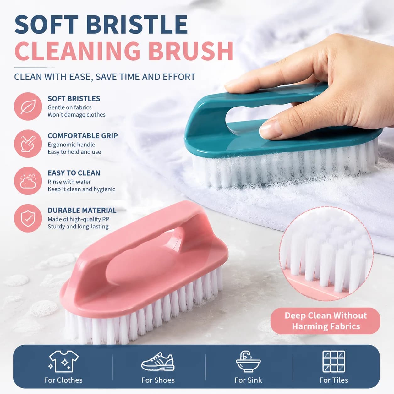 Home soft fur shoe washing brush, multifunctional shoe washing brush without damaging shoes, laundry brush