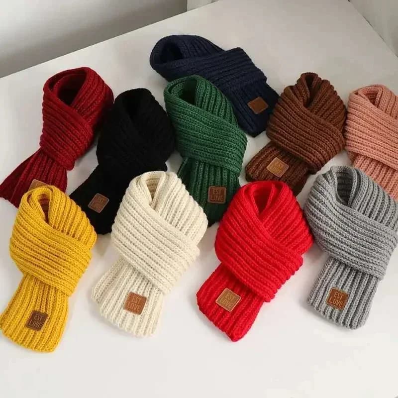 Kids Kids Winter Knit Scarf Girls Neck Handkerchief Outdoor Keep warm Neck Scale Soft Scarf Children's Parent-Son