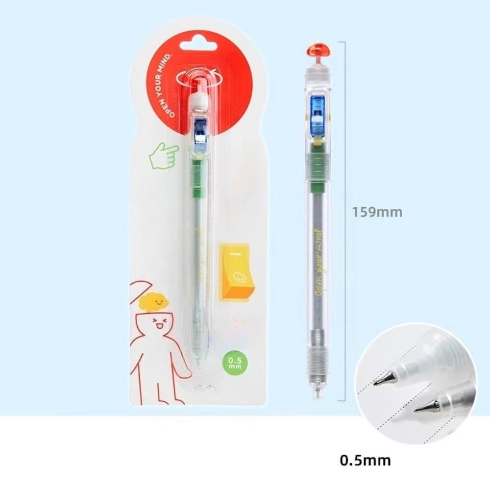 Creative 0.5mm Relax Switch Pen Smooth Writing Anti-Anxiety Fidget Clicker Gel Pen Study Tool for School Students