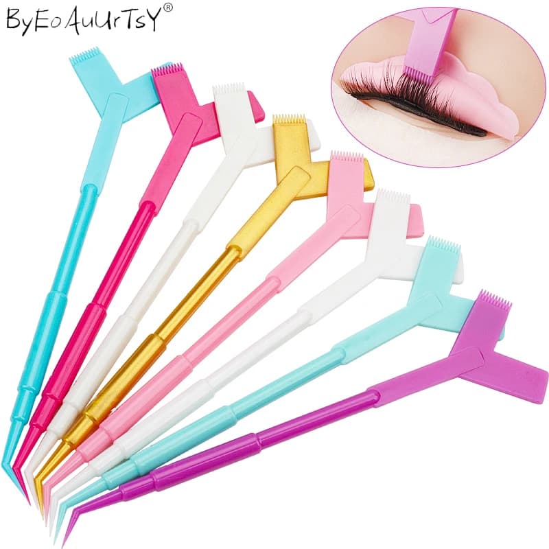 10 pcs reusable plastic eyelashes Perming Stick tool extension eyelashes shape Y comb eyelashes lifting bigodino applicator makeup brushes