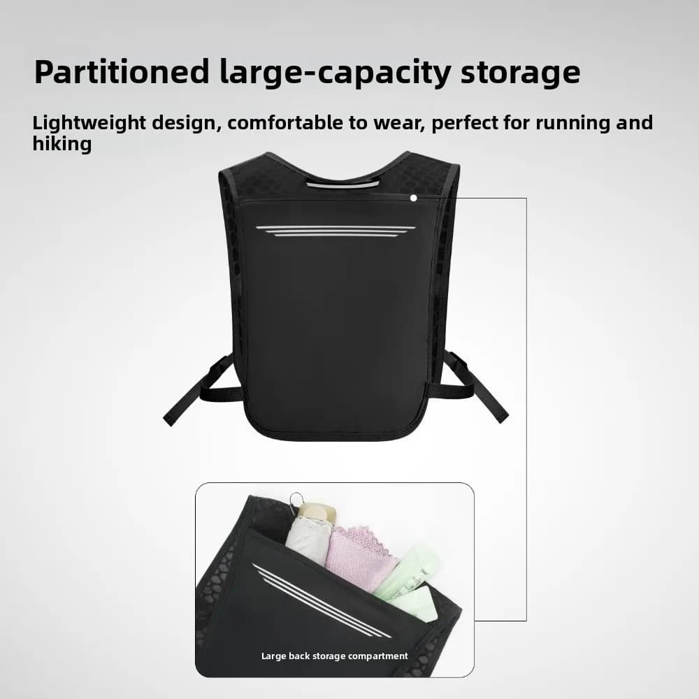 Running vest for breathable hydration, anti-slip reflective design, bladder bag, multifunctional, waterproof