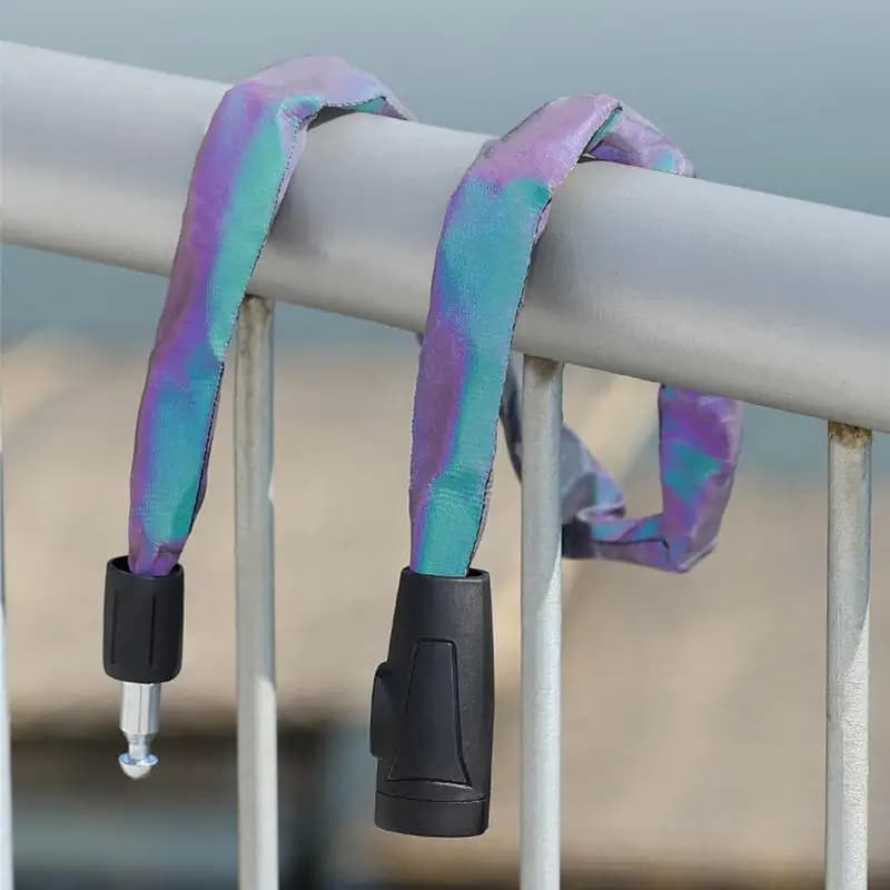 Lucchetto a catena riflettente per bici da 75 cm Lucchetto antifurto per chiave per bicicletta Lucchetto di sicurezza con copertura in tessuto riflettente colorato per accessori da ciclismo