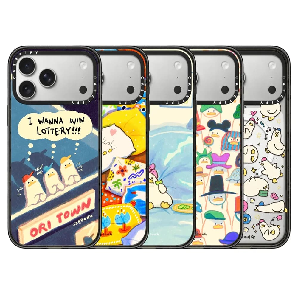 CASETiFY SSEBONG Duck Lying Flat Daily Series Custodia Magnetica Anti-caduta per iPhone 13 14 15 16 17 Pro Max Air Plus Cover Protettiva