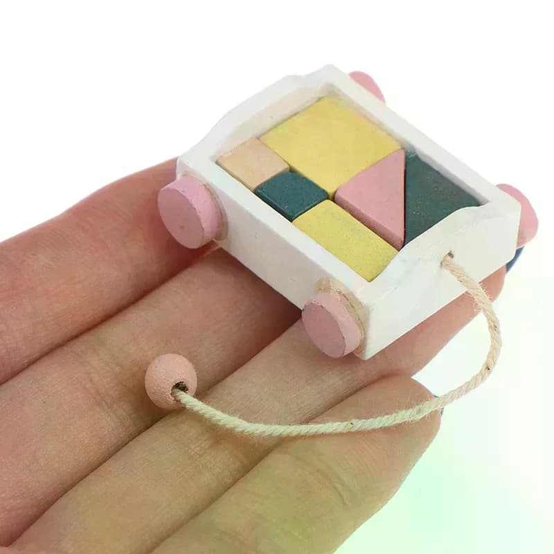 Dollhouse Miniature wooden Block car Toys Doll Accessories