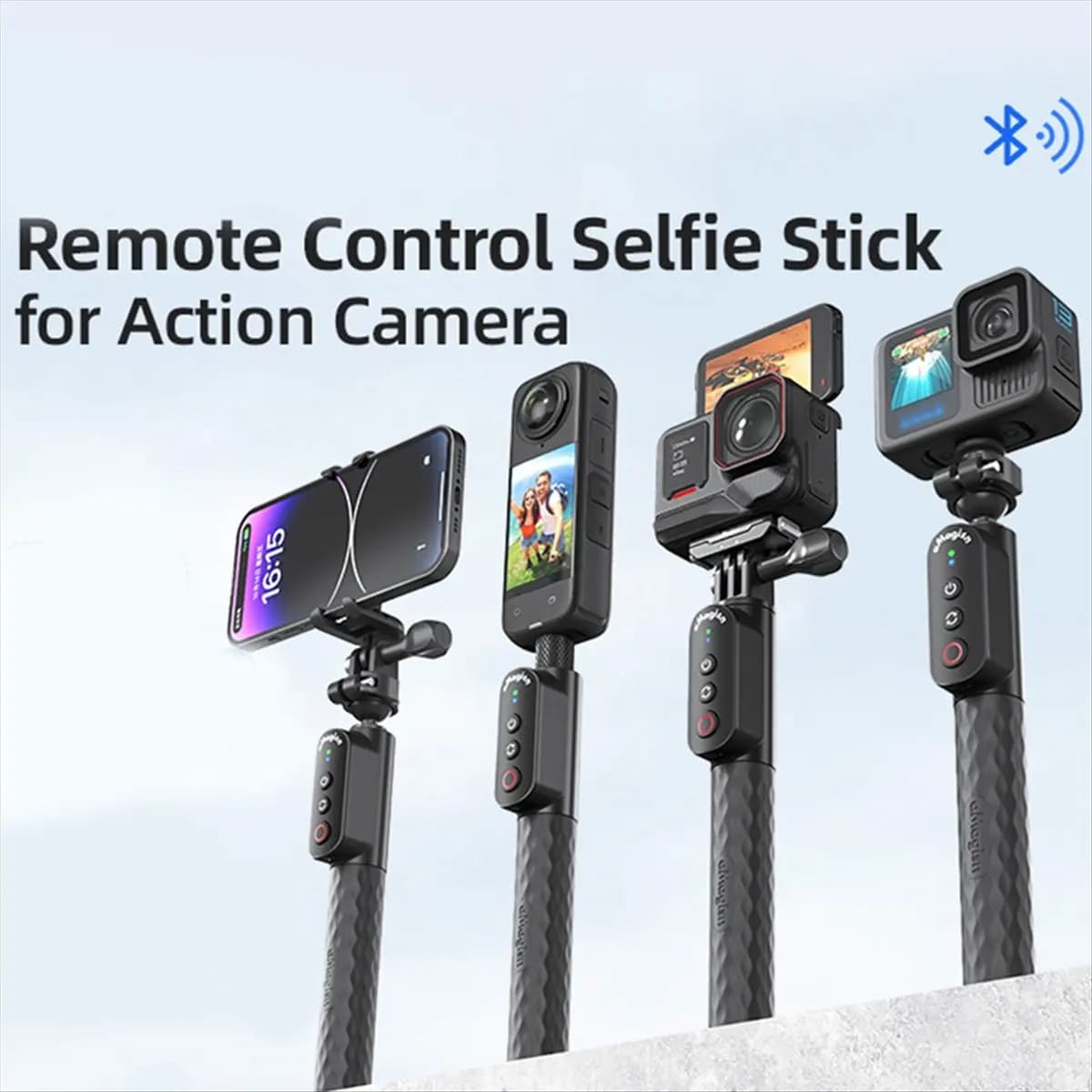 Selfie Stick remoto Bluetooth 5.1 RC Grip 1 m Palo per X4 X3 Pro 13 12 11 10 Smartphone A