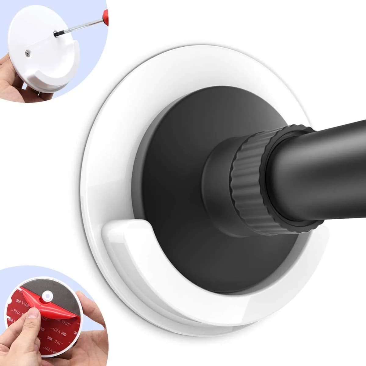 Ganci per staffe per aste per tende resistenti ganci per tende da parete regolabili autoadesivi Clip fissa gancio per Rack appendiabiti accessori per il bagno
