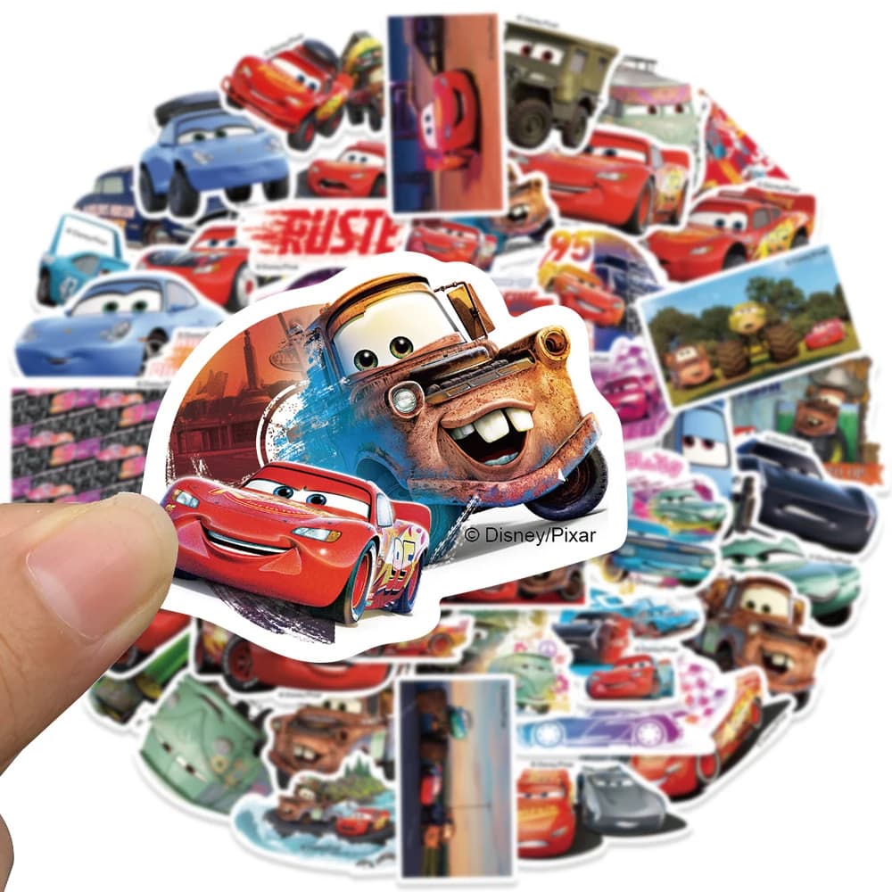 10/30/50 Pezzi Adesivi Disney Lightning McQueen per Auto, Giocattoli Divertenti, Decalcomanie Cartoon, Pacchetti di Adesivi Fai-da-Te per Bottiglie d'Acqua, Telefoni, Laptop