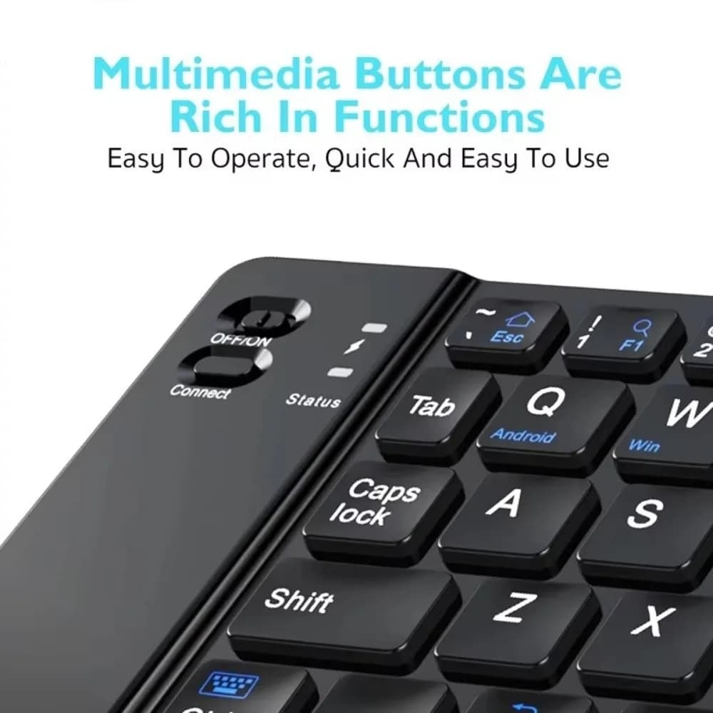Portable Mini Wireless Keyboard Slim Rechargeable Bluetooth Keyboard Folding Silent Keyboard For IOS/Windows/Android