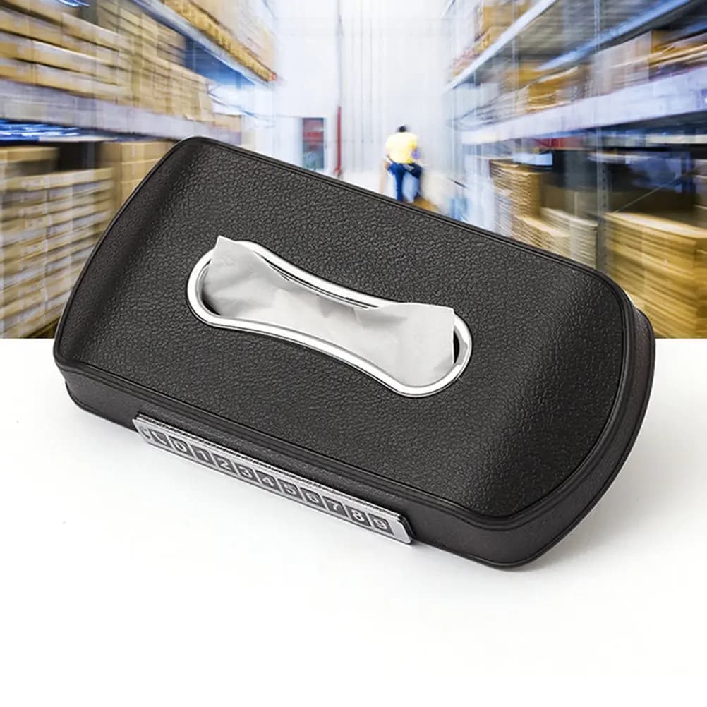 Black Car Tissue Box Plastic Fashion Napkin Case for Auto Home Office Use Car Tissue Box Napkin Storage Container
