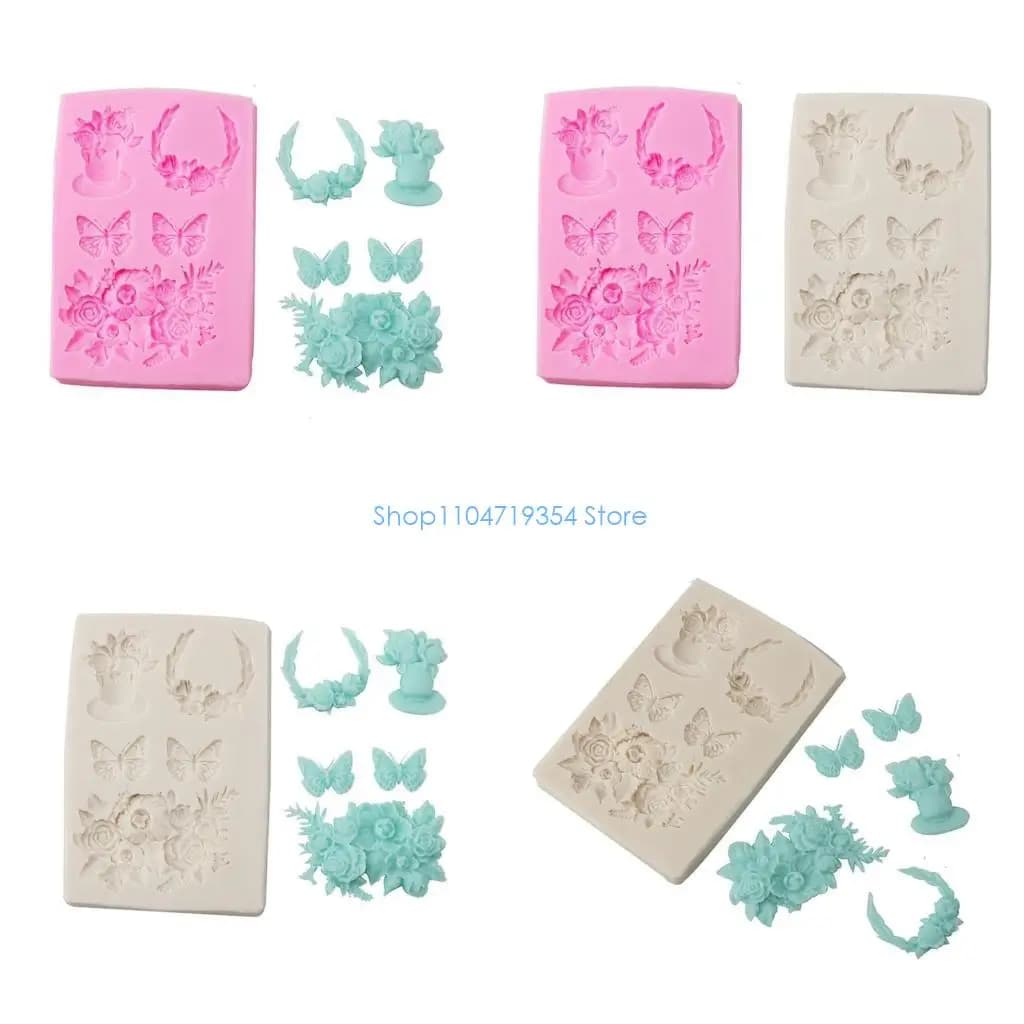 0XLD Fiore Farfalle Stampo Fondente Biscotti Stampo FAI DA TE Cartoon Presse Cottura Stampo Compleanno Biscotti Strumenti Torta