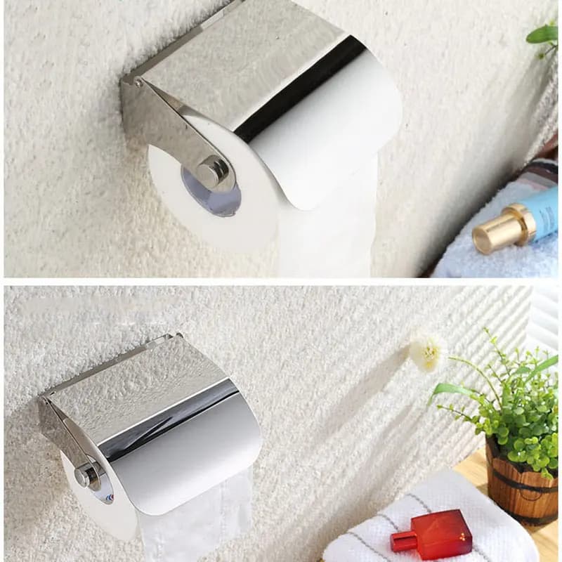 Toilet Paper Roll Holder with Curve Cover Stainless Steel Wall Mountedwith Curve Cover,Stainless Steel ,Wall