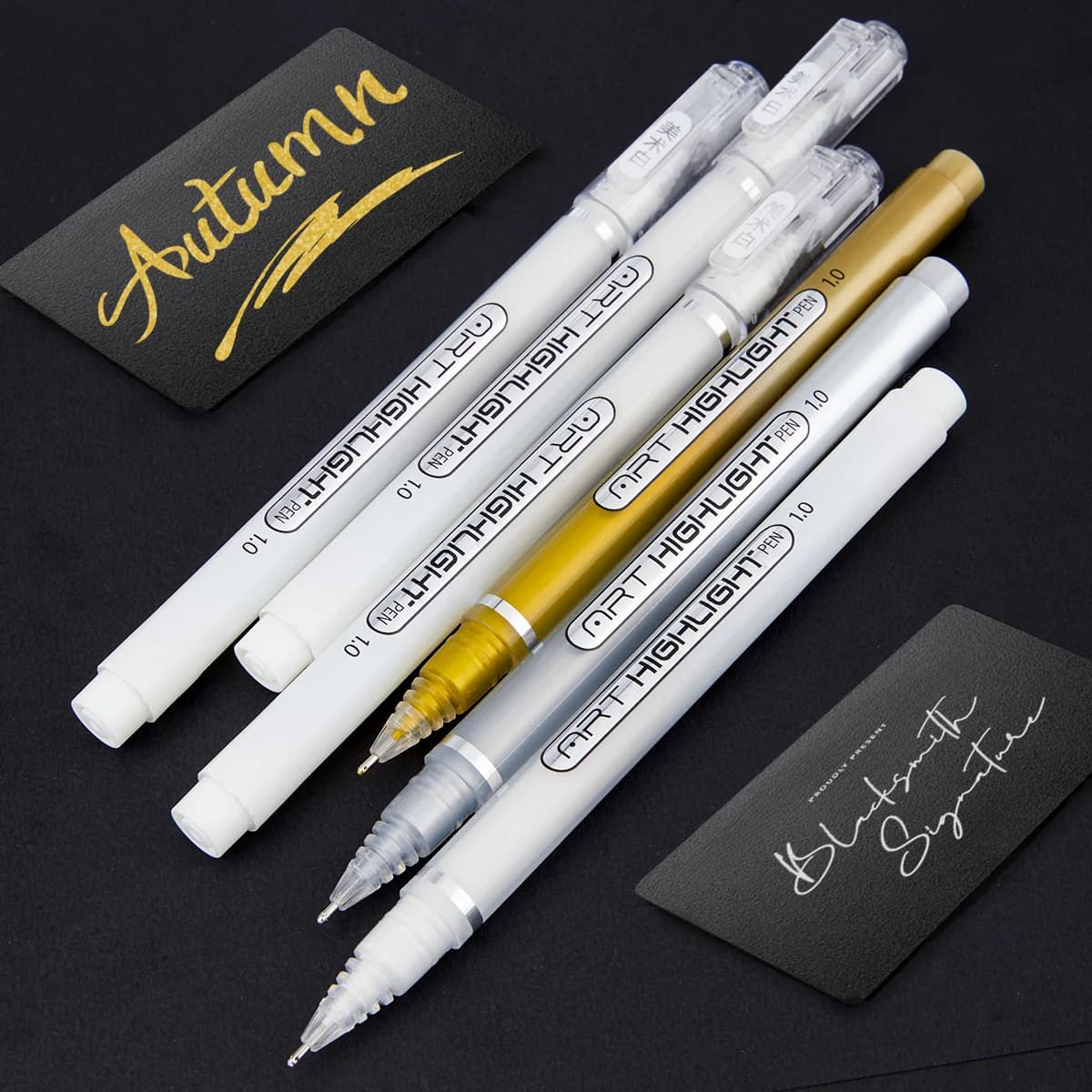 Set di penne gel con punta extra fine da 1 mm, confezione da 3/6 penne a inchiostro gel bianco, oro e argento per artisti, penna gel bianca, penna a inchiostro bianco