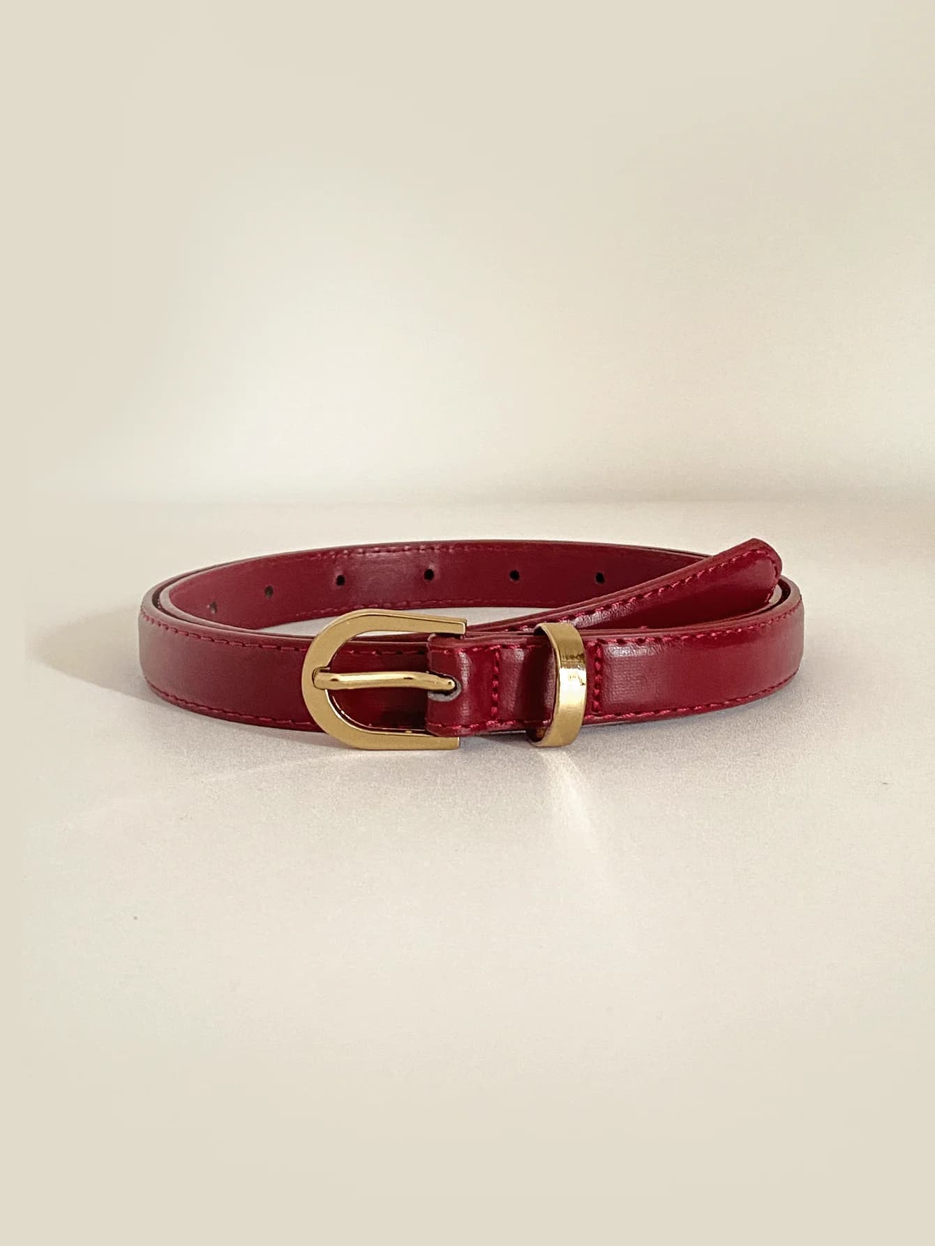 1pc Red Leather-Surface Casual Retro Elegant PU Waist Belt For Women, Suitable For Daily, Work, Dating, Pairs Well With Jeans, Dress Pants, Mini Skirts, Autumn/Winter Summer, School Fall, Autumn, Halloween