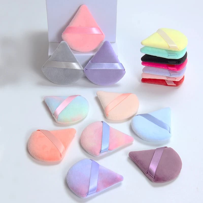 2 Triangle Cypriot Sapphire Face Makeup Sponge Soft Velvet Cosmetic Sapphire Blender Sponge for Beauty Foundation Makeup Accessories