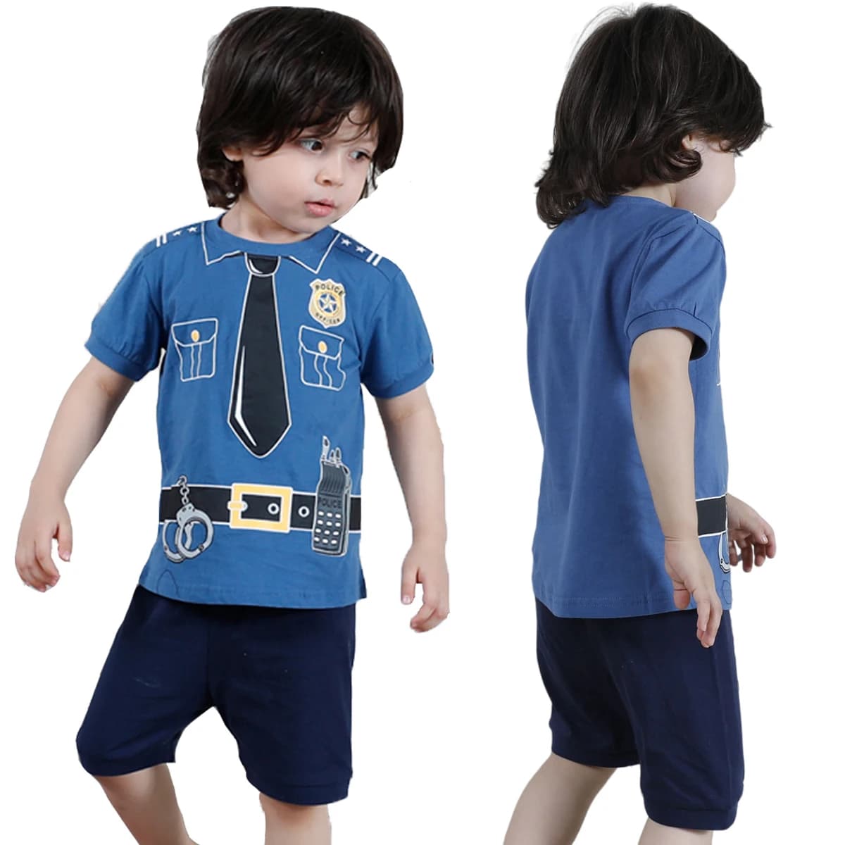 Pigiama per ragazzi Set Pigiama per bambini Bambini Ragazze Polizia Vigile del fuoco Unicorno Indumenti da notte Pigiama estivo Cartoon Indumenti da notte casual 2-10 anni
