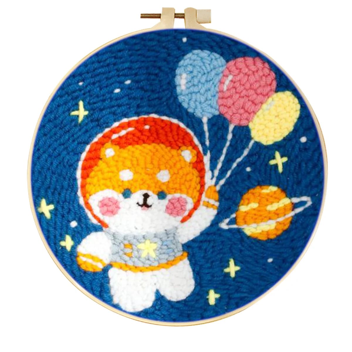 RUOPOTY Punch Needle Frame Adults Astronaut Dog Crafts Diy Kits Animal Diy Punch Needle Kit Create Wall Art Crafts Diy Kits
