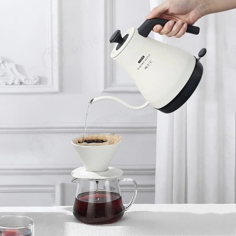 Stainless Steel Gooseneck Electric Kettle Thin Spout Pour Over Coffee Pot Hand Drip Tea Water Boiler For Home Barista