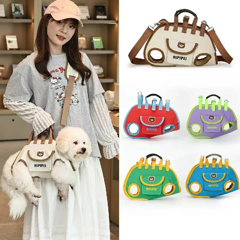 New stylish and breathable cat backpack, Oxford versatile pet bag, enlarged foldable cat bag, portable travel bag
