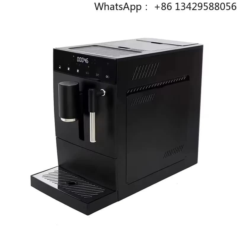 Professional Fully Automatic 19 bar 1.6'' LED Touch Display Bean to Cup Espresso Coffee Machine with Steam Rod