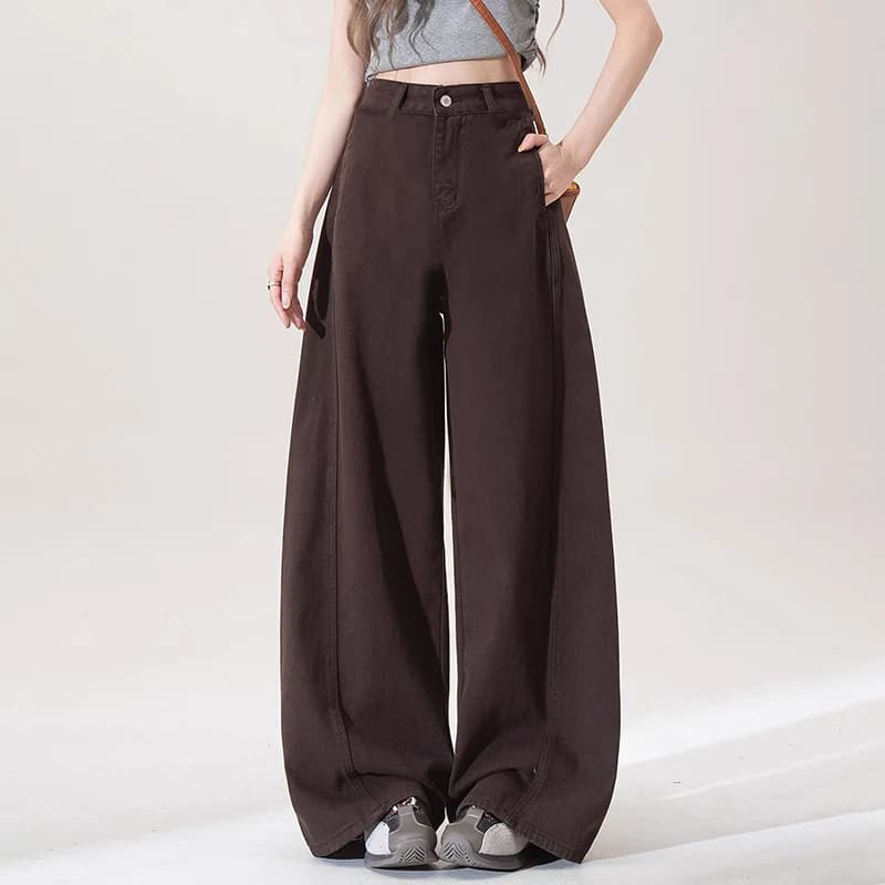 High Waist Wide Leg Straight Leg Jeans Women's Spring Autumn New Style Harajuku Loose Fit Floor Length Denim Pants