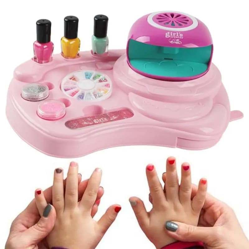 Set di smalti per unghie CHCH per bambine, con asciugatore per unghie, kit per nail art, per trucco finto per bambine