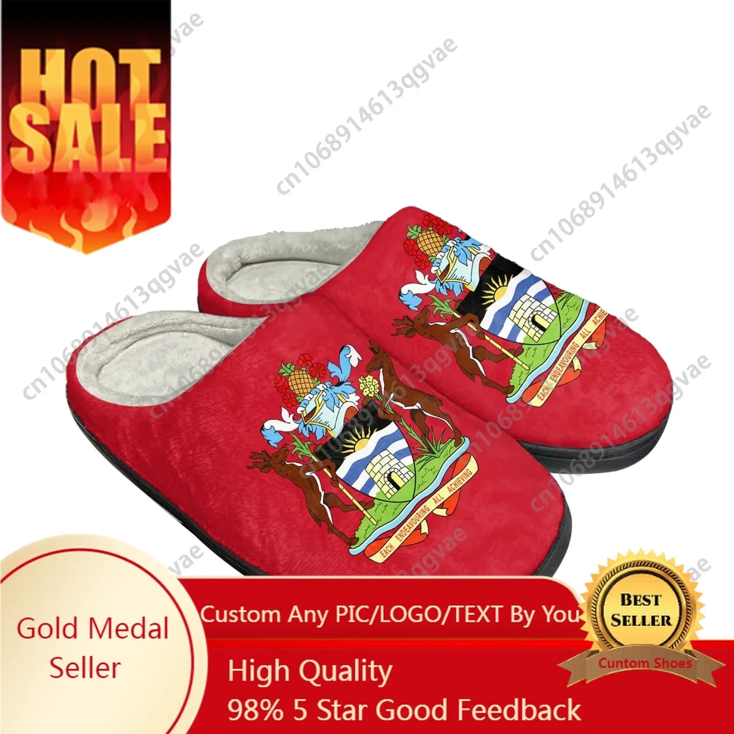 Pantofole personalizzate in cotone per la casa con bandiera Antigua e Barbuda Sandali da donna per uomo Camera da letto in peluche Scarpe casual per tenere al caldo Pantofola termica