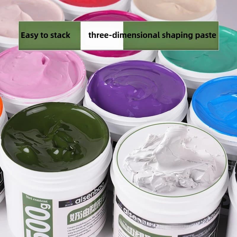 500g Colorful Stereoscopic Shaping Paste Thickening Agent Resin Painting Material Base Texture Paste Oil Painting Acrylic Paints