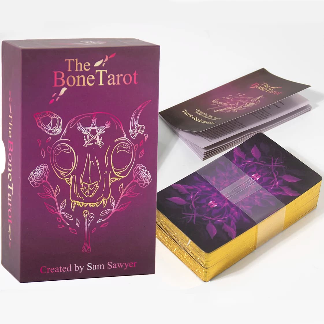 The Bone Tarot Deck mazzo di divinazione intuitivo 78 carte tarocchi bordo dorato con libretto bordo dorato Fortune Telling Game Divination Too