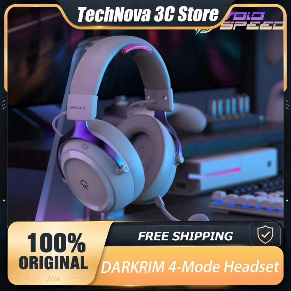 Cuffie da Gaming Wireless DARKRIM Quad Mode con Audio Hi-Res LDAC, Suono Spaziale 3D 7.1 Surround per Gamer PC Valorant FPS