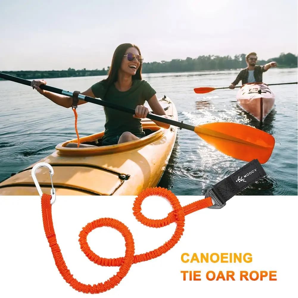 Elastic Kayak Paddle Leash Safety Hook Coiled Lanyard Cord Rope Boat Accessories Heavy Duty Canoe Paddle Leash