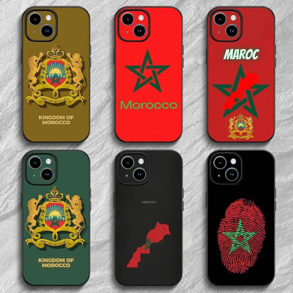 Custodia per telefono con mappa del passaporto marocchino per iPhone 17 16 15 11 12 14 13 Pro Max Mini X XS XR 7 Plus 16E Cover in silicone antiurto ad aria