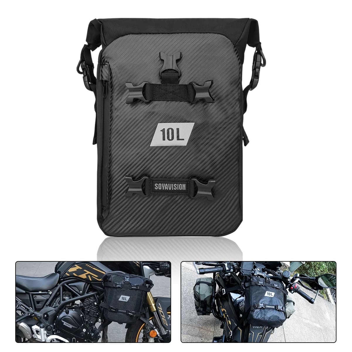 Borsa Impermeabile per Barre Antiurto Moto 6L/10L/30L Zaino da Ciclismo Borsa Universale per Serbatoio e Bagagliaio